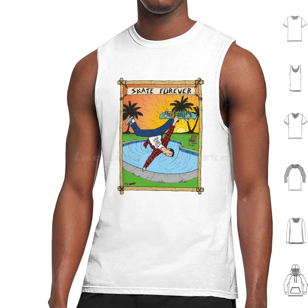 Lets Get Rad Canotte Stampa Cotton Lets Get Rad Skate Forever Best Summer Ever Skate Skateboard Skateboard Pool