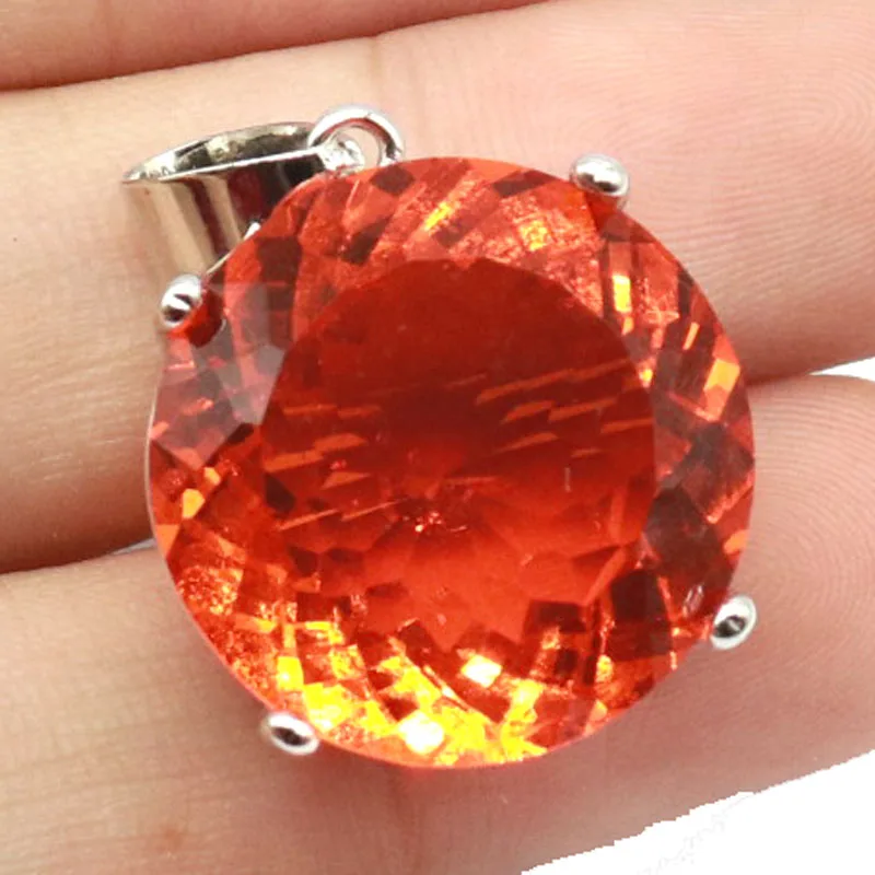925 Ciondolo In Argento Sterling Massiccio Forma Rotonda Topazio Mistico Topazio Viola Topazio Blu Spessartine Granato Regalo Granato Tsavorite