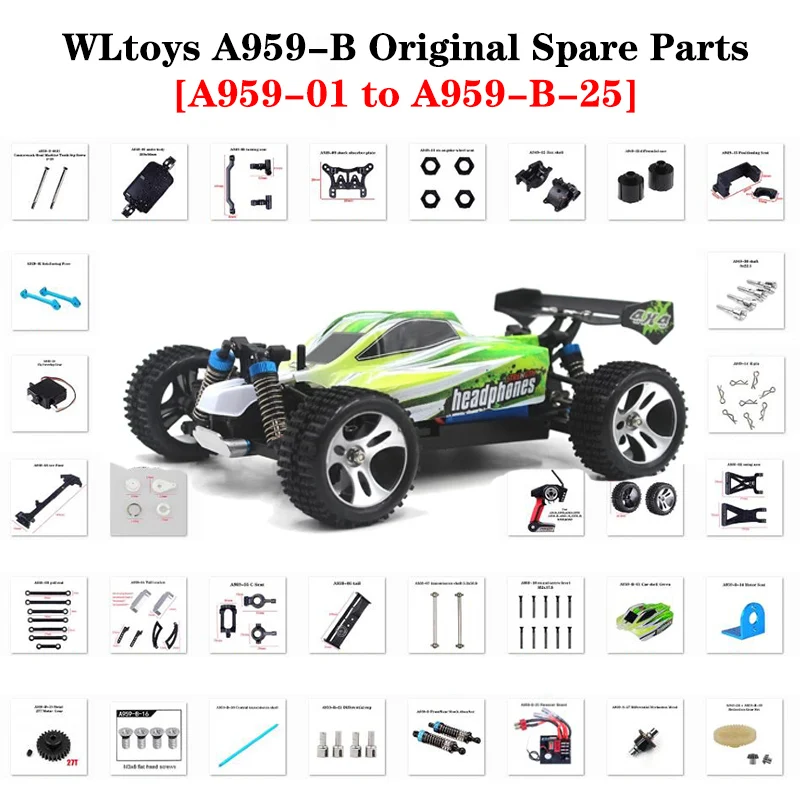 Pezzi Di Ricambio Dell'Automobile Di Wltoys 1:18 Rc Per A959-B Accessori Originali Dell'Automobile Ad Alta Velocità A959-01 Al A959-B-25