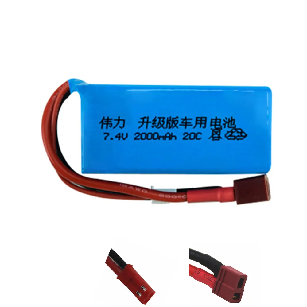 Aggiornamento 7.4 V 2000Mah Batteria Per A949 A959-B A969-B A979-B K929-B Rc Auto 2S 7.4 V Lipo Batteria Per Wltoys Auto Giocattoli