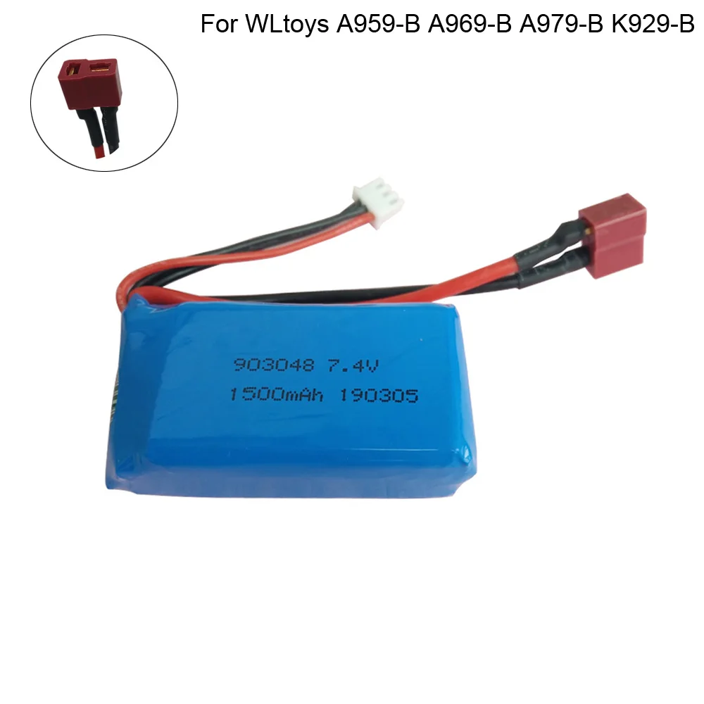 Batteria Lipo Ad Alta Capacità 7.4 V 1500Mah Per Wltoys A959-B A969-B A979-B K929-B 7.4 V 1500Mah Per Rc Auto Pezzi Di Ricambio Parti Di Giocattoli