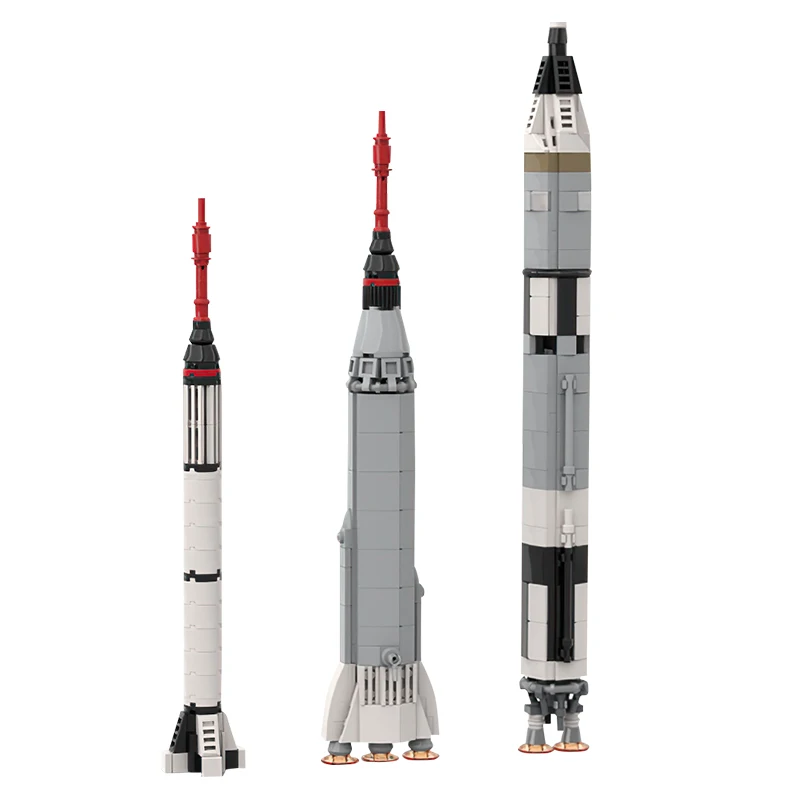 Gobricks Moc Rocket Building Blocks Mercury & Gemini Collection Saturn V Scale Rocket Launcher Building Blocks Giocattoli Per Bambini