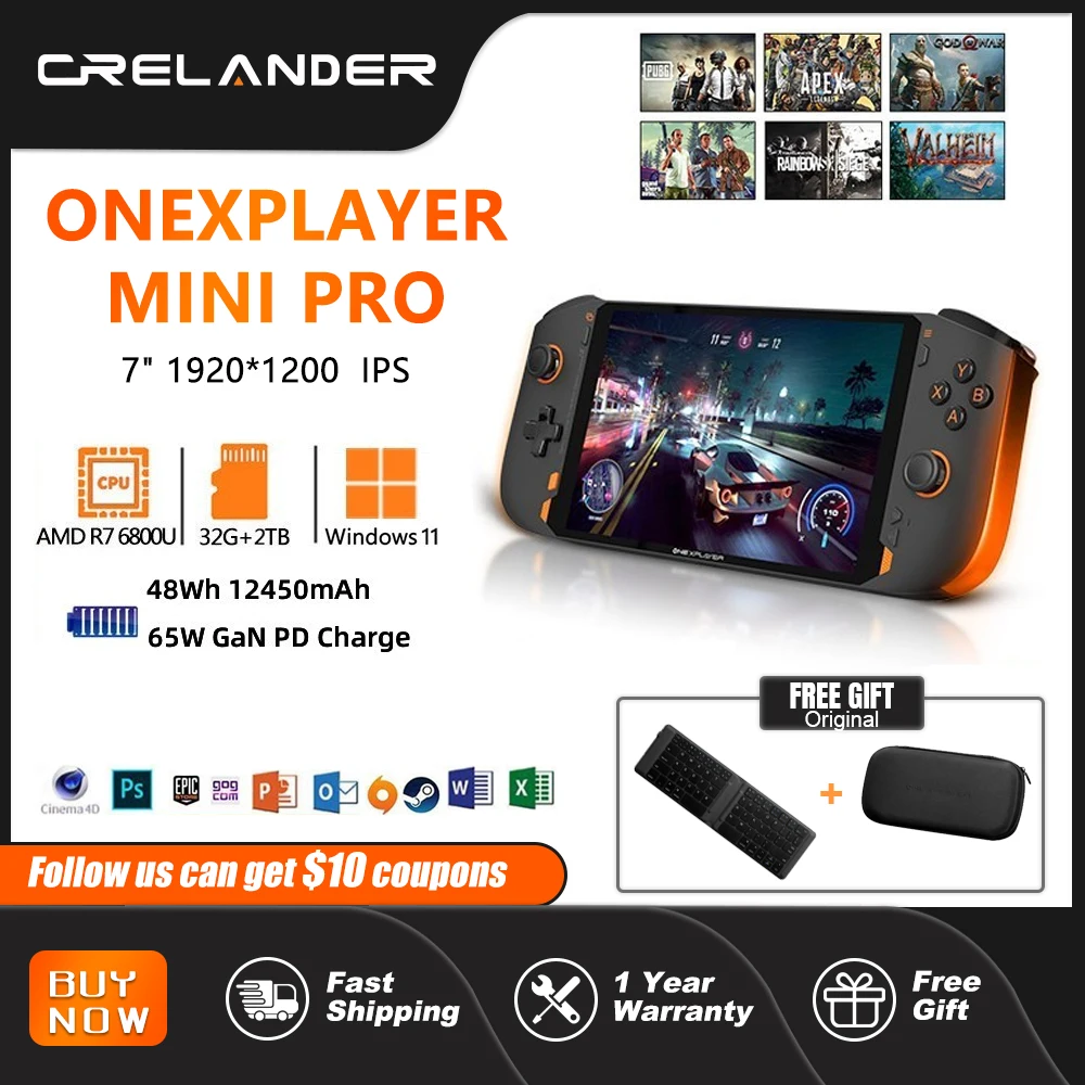 Onexplayer Mini Pro 7 Pollici Notebook Gioco Portatile Amd Ryzen 7 6800U Ddr5 16Gb Ram Touch Screen Pc Giochi Portatili Portatili Consol