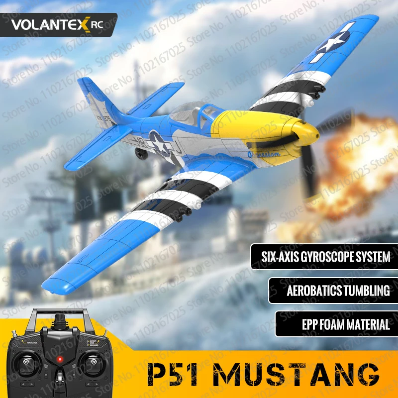 P51-D Rc Airplane One-Key Aerobic 2-Ch/4-Ch Rc Plane Rtf Mustang Aircraft Con Sistema Di Stabilizzazione Xpilot (761-5 Rtf) Modello