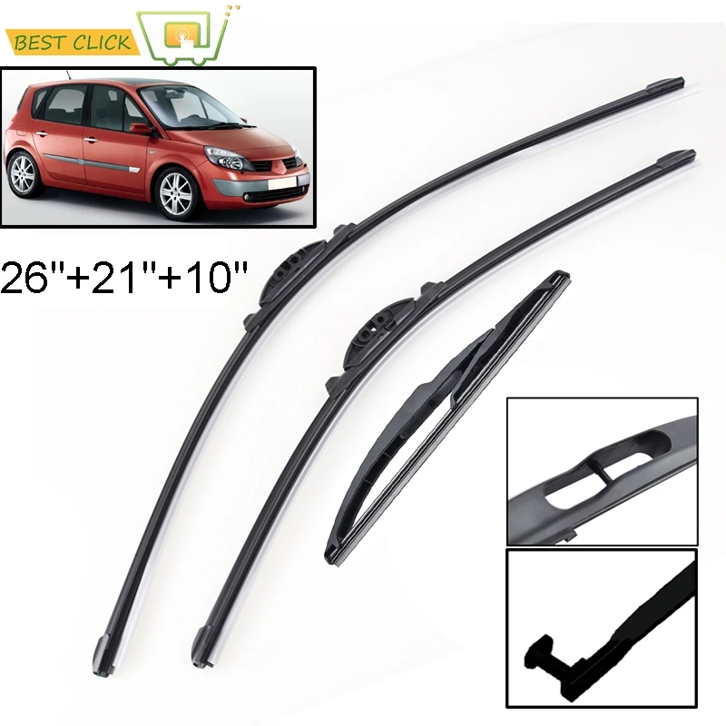 Misima Parabrezza Parabrezza Wiper Blades Set Per Renault Grand Scenic 2003 2004 03, 53, 04, 54 J84 Mpv 2.0 Anteriore Posteriore Tergicristallo