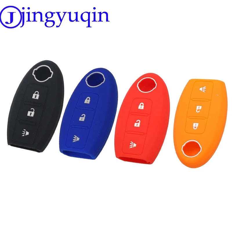 Per Nissan Qashqai Skyline Juke Alissa X-Trail Keyless Micra Murano Juke Alissa 3 Bottoni Silicone Copertura Di Chiave Dell'Automobile Cassa Della Pel