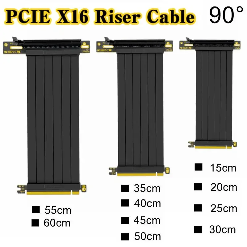 Black Riser Pci-E 3.0 Riser Scheda Grafica Pc Ad Alta Velocità Pci Express Cable Extender X16 Staffa Verticale Supporto Gpu Per Custodia Atx