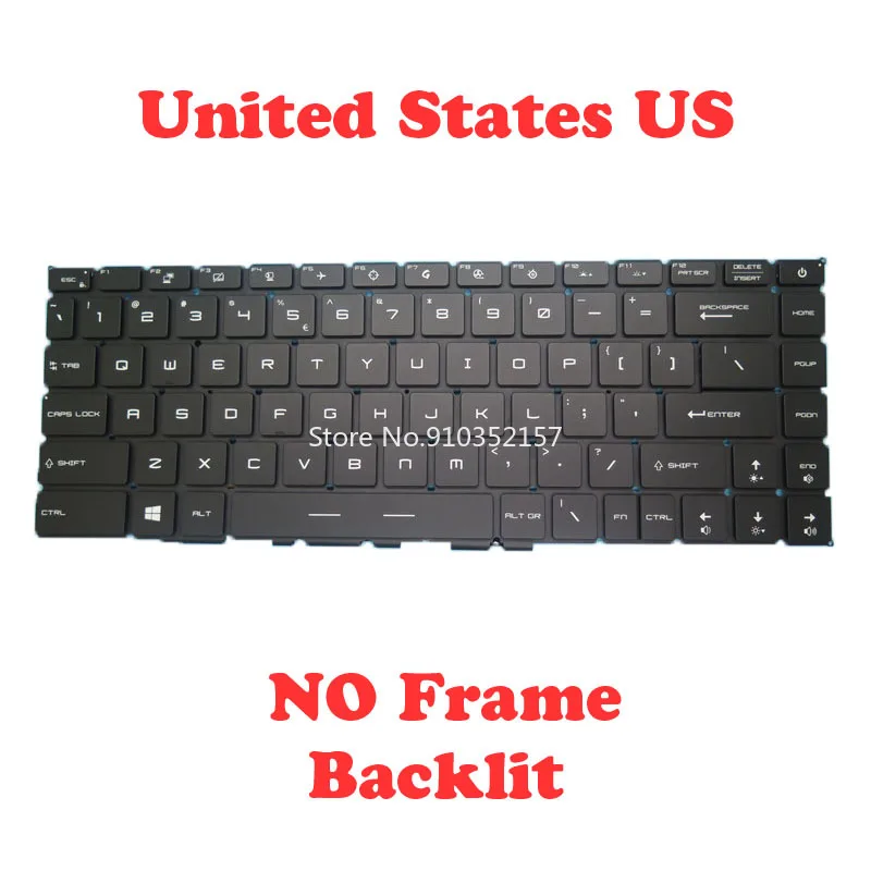 Gs66 Us Jp Rgb Retroilluminato Tastiera Per Msi Ms-Gs66 Stealth 10Sgs 10Sfs 10Sf 10Se 10Uh 10Ug 10Ue Gs66 Stealth 10Uh 10Ug 10Ue Inglese