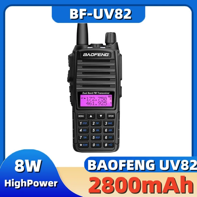 Uv-82 Baofeng Radio Walkie Talkie Ricetrasmettitore Hf Dual Band High Power 8W 2Way Radio A Lunga Distanza Migliore Di Uv-10R Uv-5R