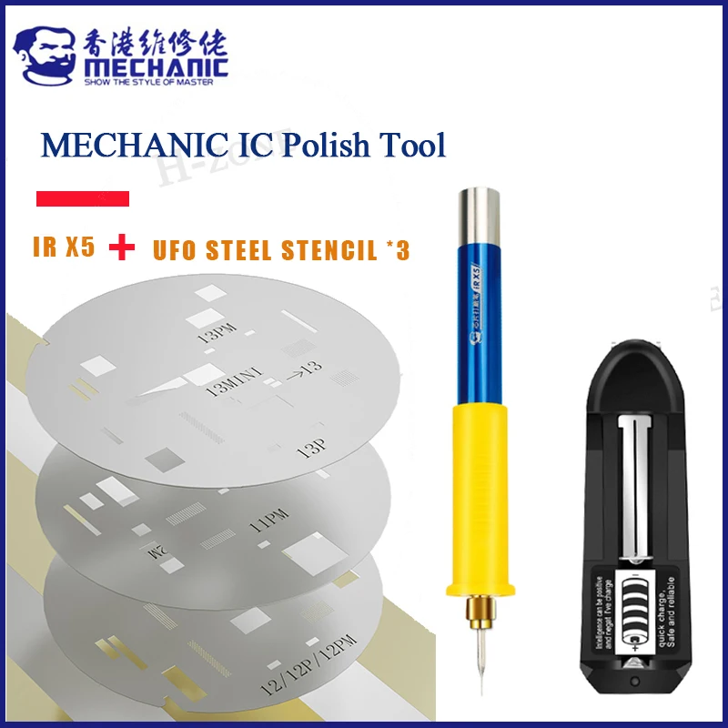 Mechanic Ir X5 Charging Chip Polishing Pen With Ufo Steel Stencil 3Pcs Lcd Screen Protection Screen For Iphone 11 12 13 Pro Max