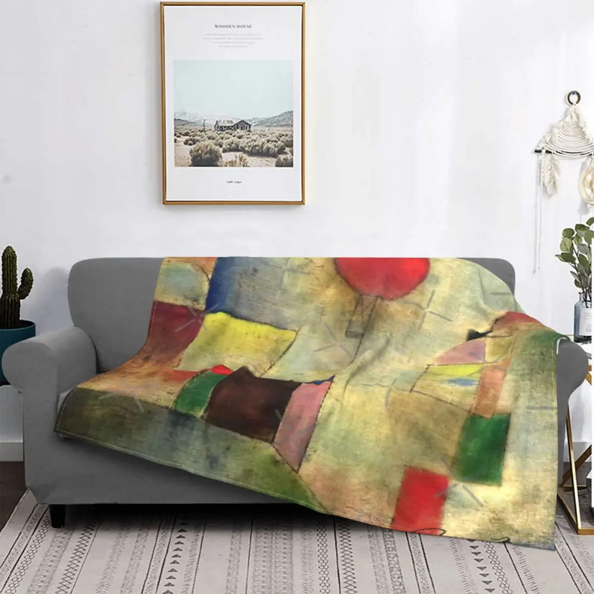 Paul Klee Red Balloon Klee-Inspired Coperta Copriletto Sul Letto Set Copriletto Copriletto Invernale Peloso Queen Size