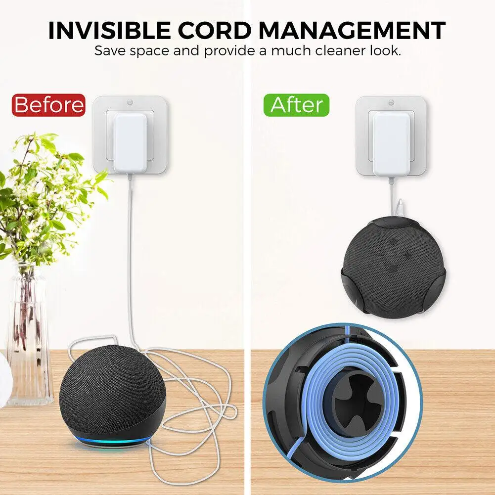 Per Echo Dot 4 5 Staffa Per Altoparlante Per Echo Dot 5 Staffa Di Archiviazione A Parete Staffa Di Archiviazione Audio In Plastica Abs D6J0
