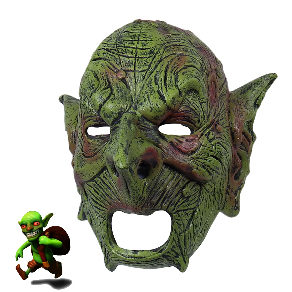 Goblin Mask Evil Orc Masks Greepy Gnome Face Masques Latex Mascarillas Goblinoid Mascaras Costume Di Halloween Carnival Helmet Prop
