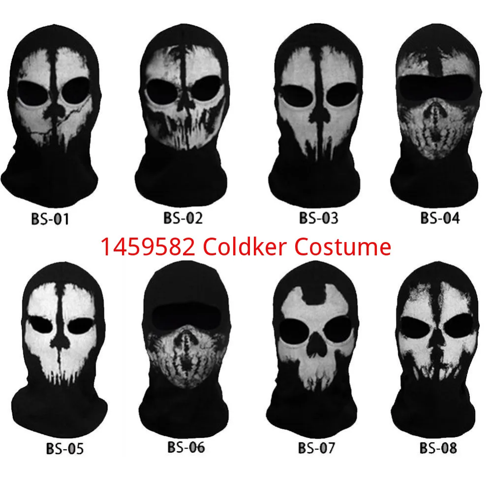 Passamontagna Originale Ghost Headgear Skull Paint Ball Hat Army Motorcycle War Game Airsoft Military Tactical Full Face Mask