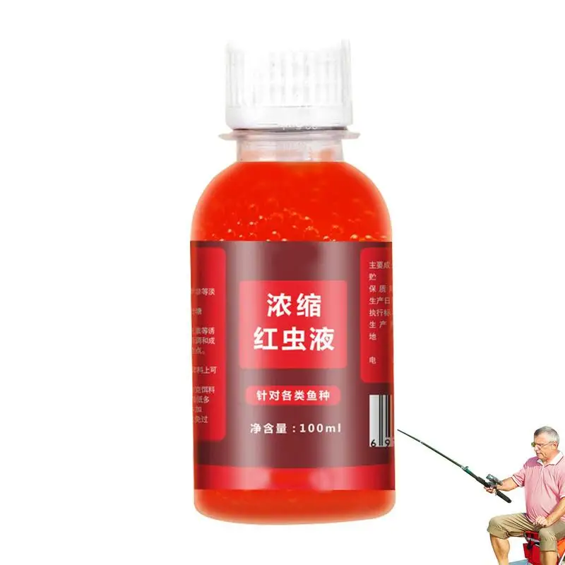 100Ml Red Worm Fishing Bait Liquid High Concentration Fish Bait Attractant Enhancer Tackle Food For Trout Cod Carp Bass