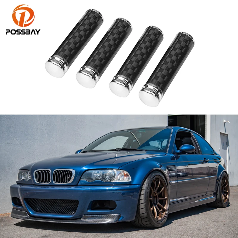 4 Pz/Set Car Carbon Fiber Look Lock Manopola Pull Pins Cover Per Bmw E46 E39 E60 E90 Mercedes-Benz Amg W204 W205 Modanature Interne