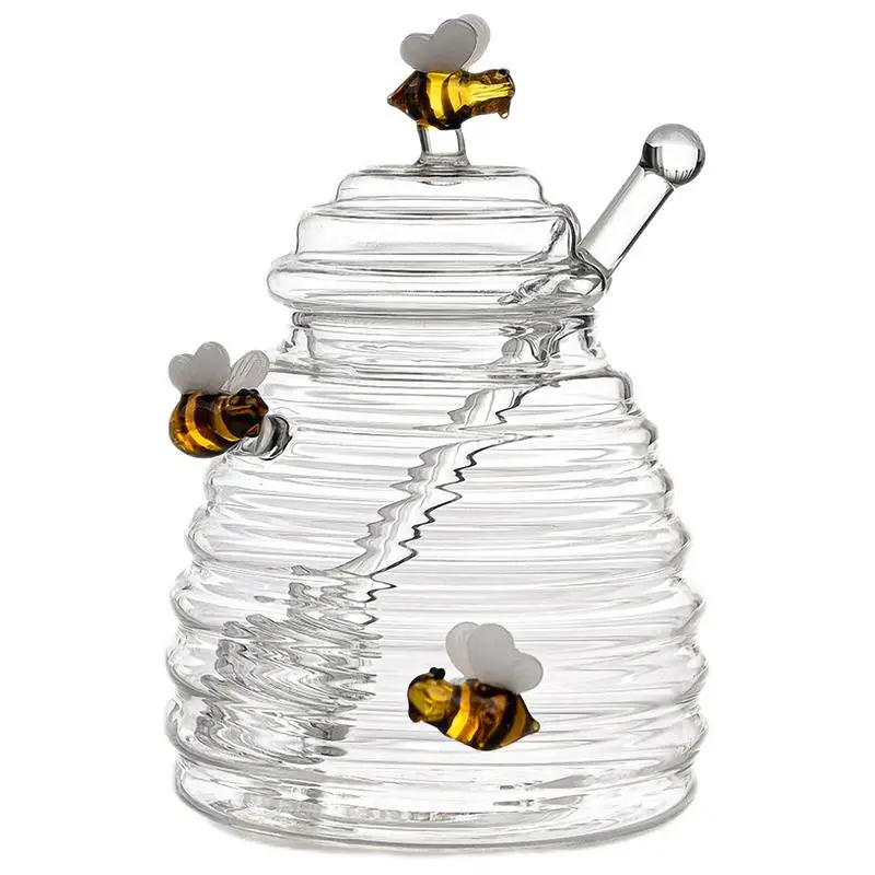 Barattolo Di Miele Dispenser Di Miele In Vetro Barattolo Di Miele In Vetro Con Mestolo Barattolo Di Miele In Vetro Trasparente Con Coperchio Vaso Di M