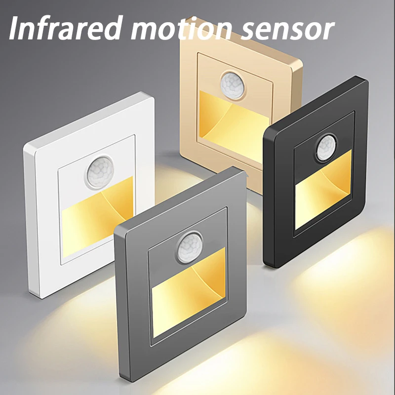 Sensore Di Movimento A Infrarossi Luci Per Scale Lampada Da Parete Per Scale Da Esterno Per Interni 3W Da Incasso A Led Per Scale Decorazione Per Came