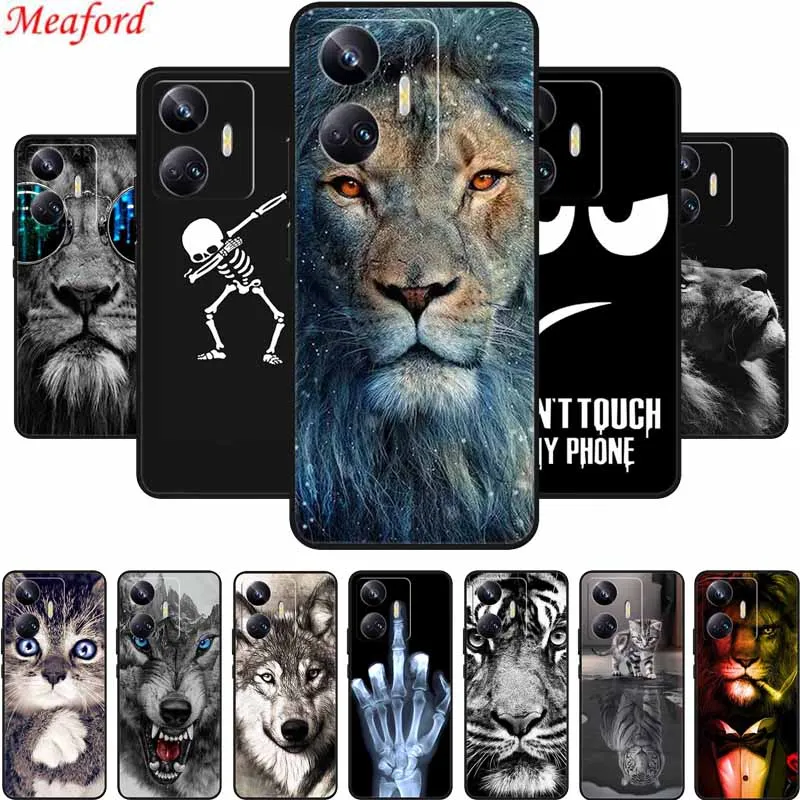 Per Realme Gt Neo 5 Se Custodia Per Telefono Cover Lion Wolf Tiger Custodia Morbida In Silicone Nero Per Realme Gt Neo 5 Se Custodia Coque