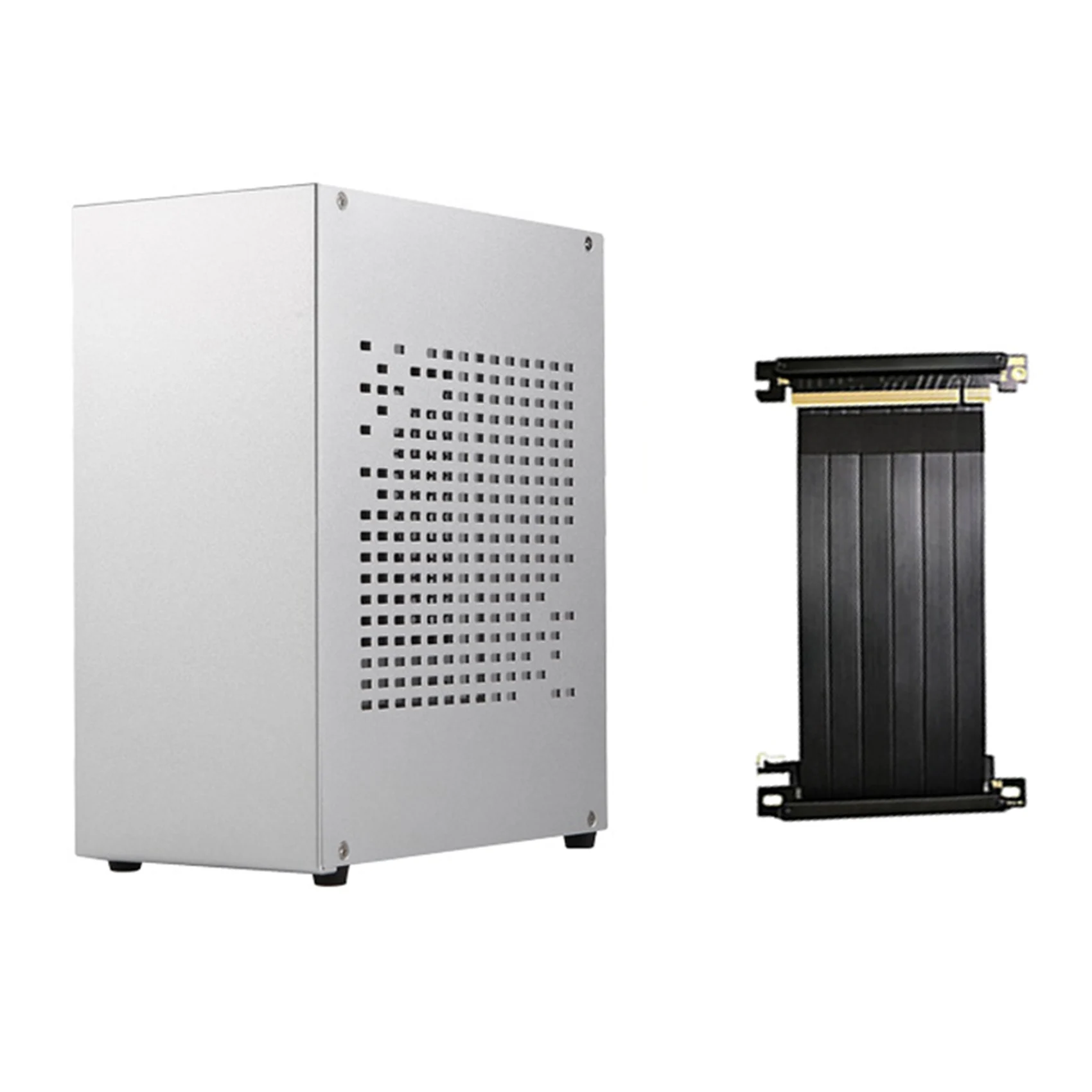 A07 Mini Itx Computer Case Chassis Htpc Host Case Usb3.0 Itx Enclosure Con Cavo Di Prolunga Per Scheda Grafica (B)