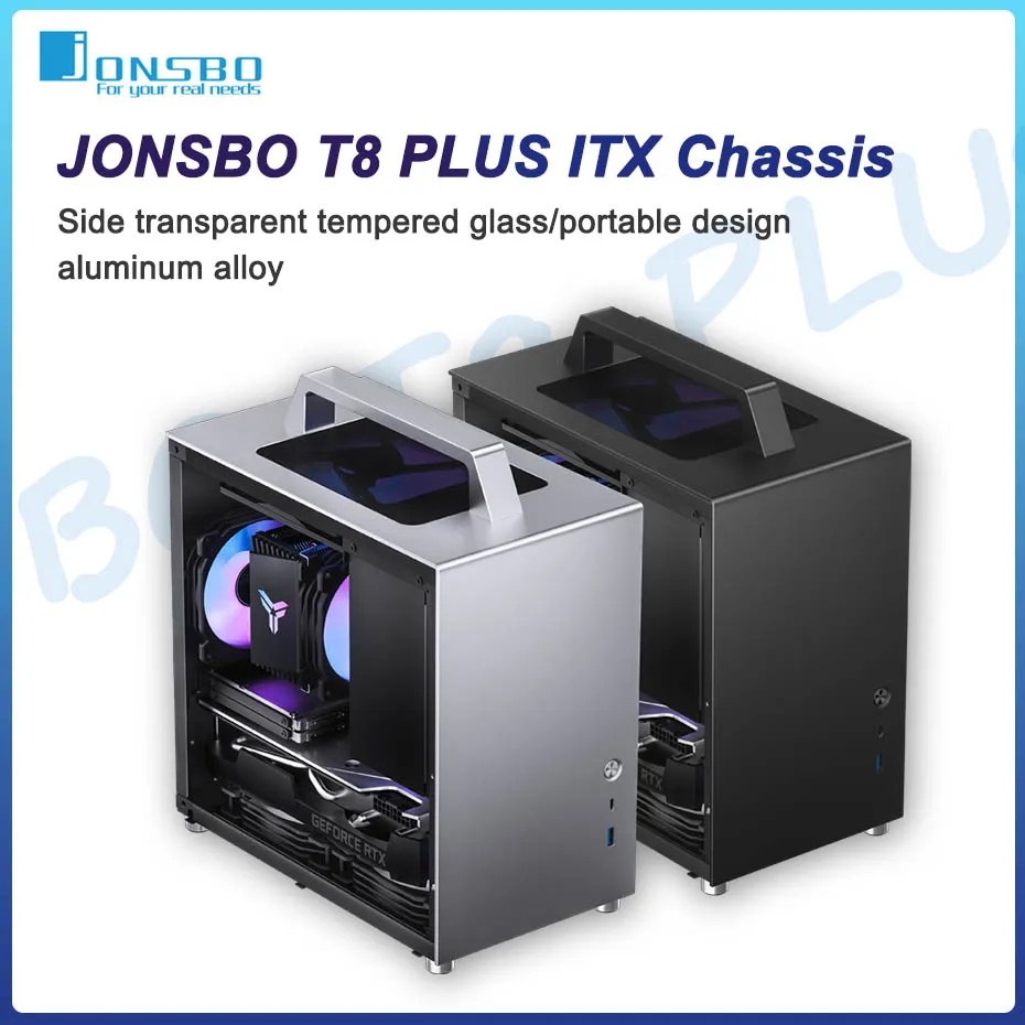 Jonsbo T8 Plus Custodia Per Computer Mini Itx Custodia Portatile Trasparente Laterale Interamente In Alluminio Per Alimentatore Da 14Cm