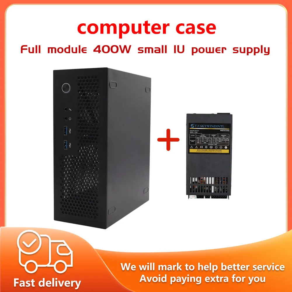Nuovo Mini Itx Computer Case Chassis Htpc Host Case Usb3.0 Itx Enclosure Con Alimentatore 1U Moulder 400W 600W