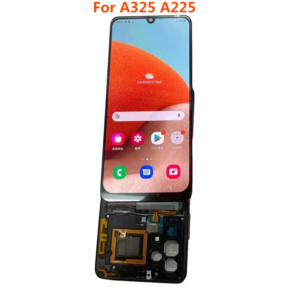 Oled Per Samsung Galaxy A32 4G A325 A325F Sm-A325F/Ds Display Lcd A22 4G A225 Sm-A225F/Ds Lcd Touch Screen Digitizer Con Cornice