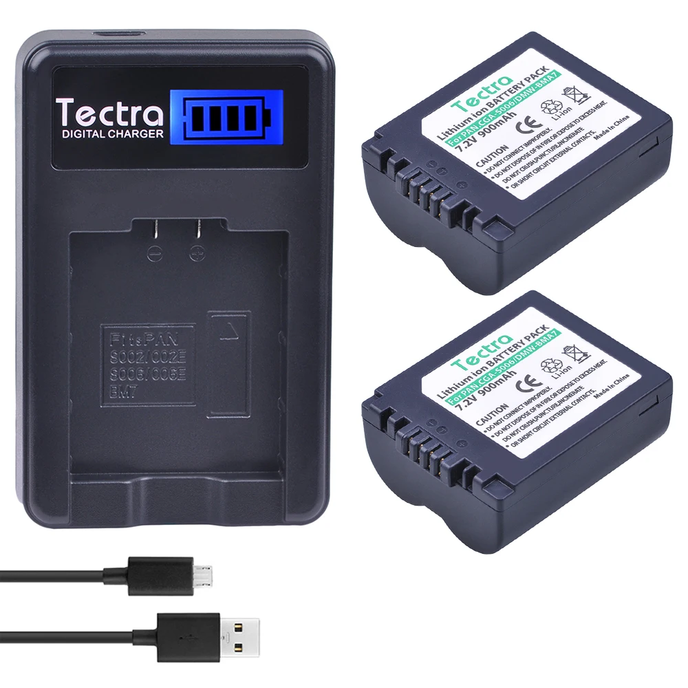 Batteria Dmw-Bma7 + Caricatore Doppio Led Per Panasonic Lumix Dmc-Fz7 Fz8 Fz18 Fz28 Fz30 Fz35 Fz38 Fz50 Fotocamera Digitale