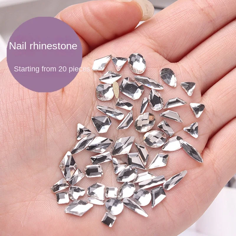 Nail Beauty Strass Mixed Internet Celebrity Super Flash Fancy Shape Diamonds White Flat Bottom Bright Crystal