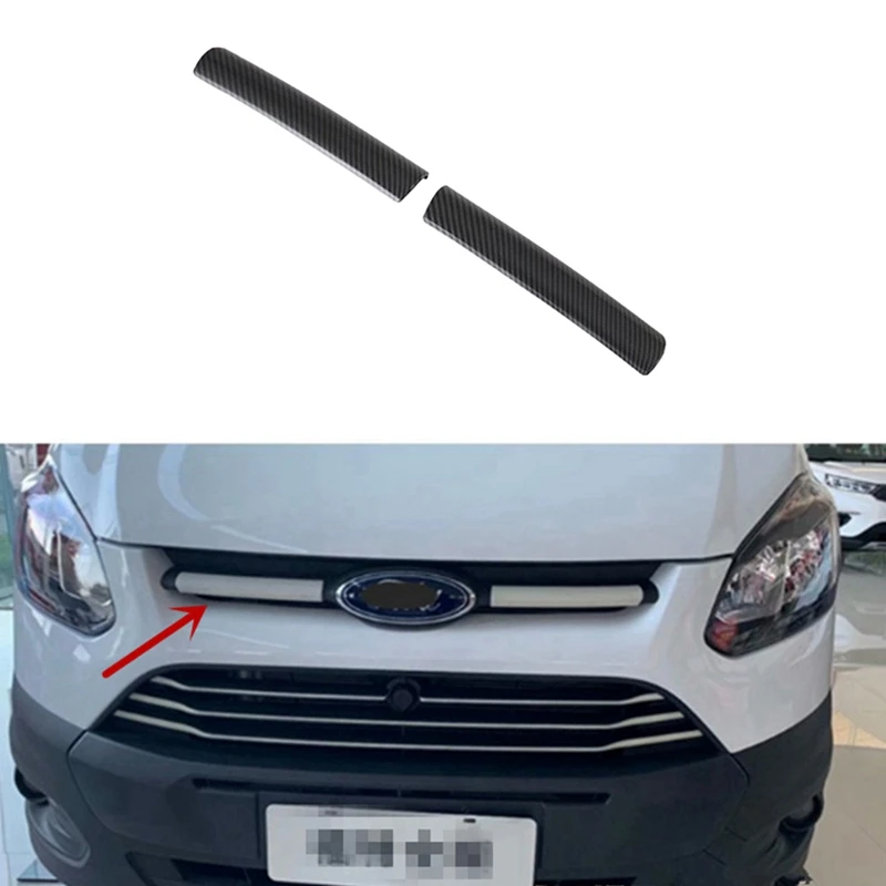Per Ford Transit 2017 Tourneo Custom 2016 Stile In Fibra Di Carbonio Abs Car Front Head Emblem Grill Cover Trim Styling Sticker