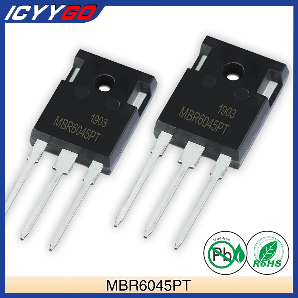 5 Pz Mbr6045Pt To-3P Diodi Raddrizzatori A Barriera Schottky 60A 45 V To-247Ad 60 Amp 45 Volt Mbr6045 Pt To-3P To-247Ad Icyygo