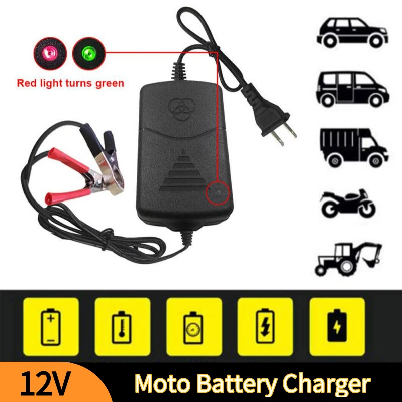 Dc 12 V Volt 1A 220V Motore 5Ah 7Ah 10Ah 12Ah 17Ah Moto 12 V1A 1000Ma Smart Piombo Acido Agm Gel Auto Moto Caricabatteria