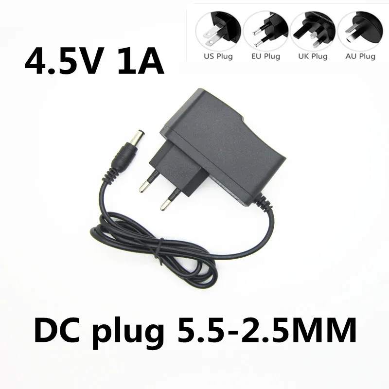 1 Pz Di Alta Qualità Ac 110V-240V 4.5 V 1A 1000Ma Adattatore Di Alimentazione 4.5 V Volt Led 4.5V1A Alimentatore Dc 5.5*2.5 ~ 2.1 Mm