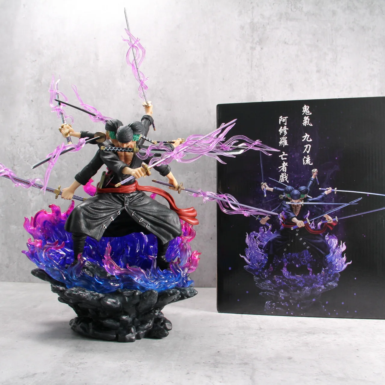 40Cm One Piece Zoro Anime Figures Wano Onigashima 9 Spade Style Action Figurine Pvc Statue Model Collection Decorazione Giocattolo