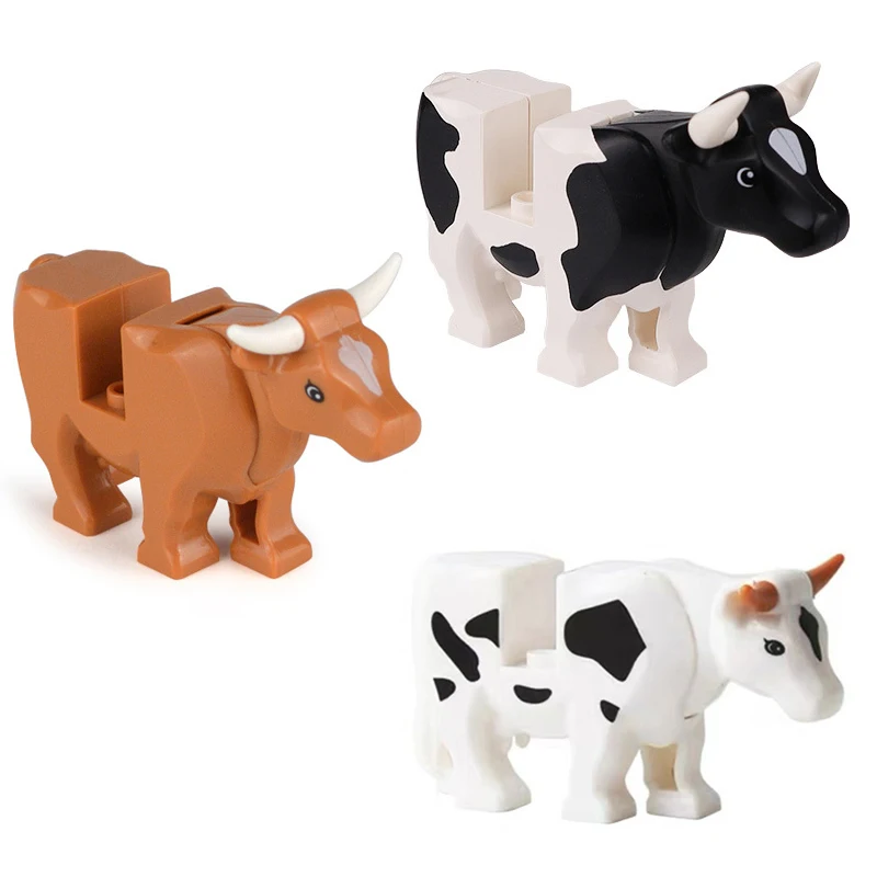 Nuove Mucche Animali Moc Parts Building Blocks Farm Ranch Scene Mattoni Giocattoli Bovini Buffalo Cowshed Compatibile Con Lego