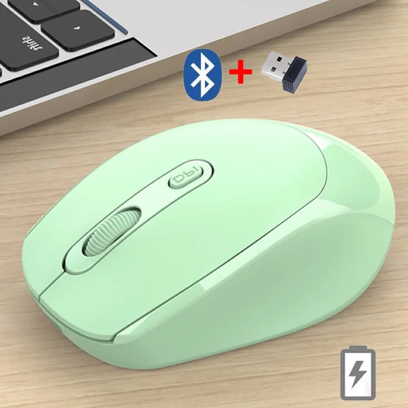 Hkxa Rechargeable Wireless Bluetooth Mouse Silent 2.4G Computer Mouse Usb Ergonomic Gaming Mouse For Pc Computer Laptop Macbook