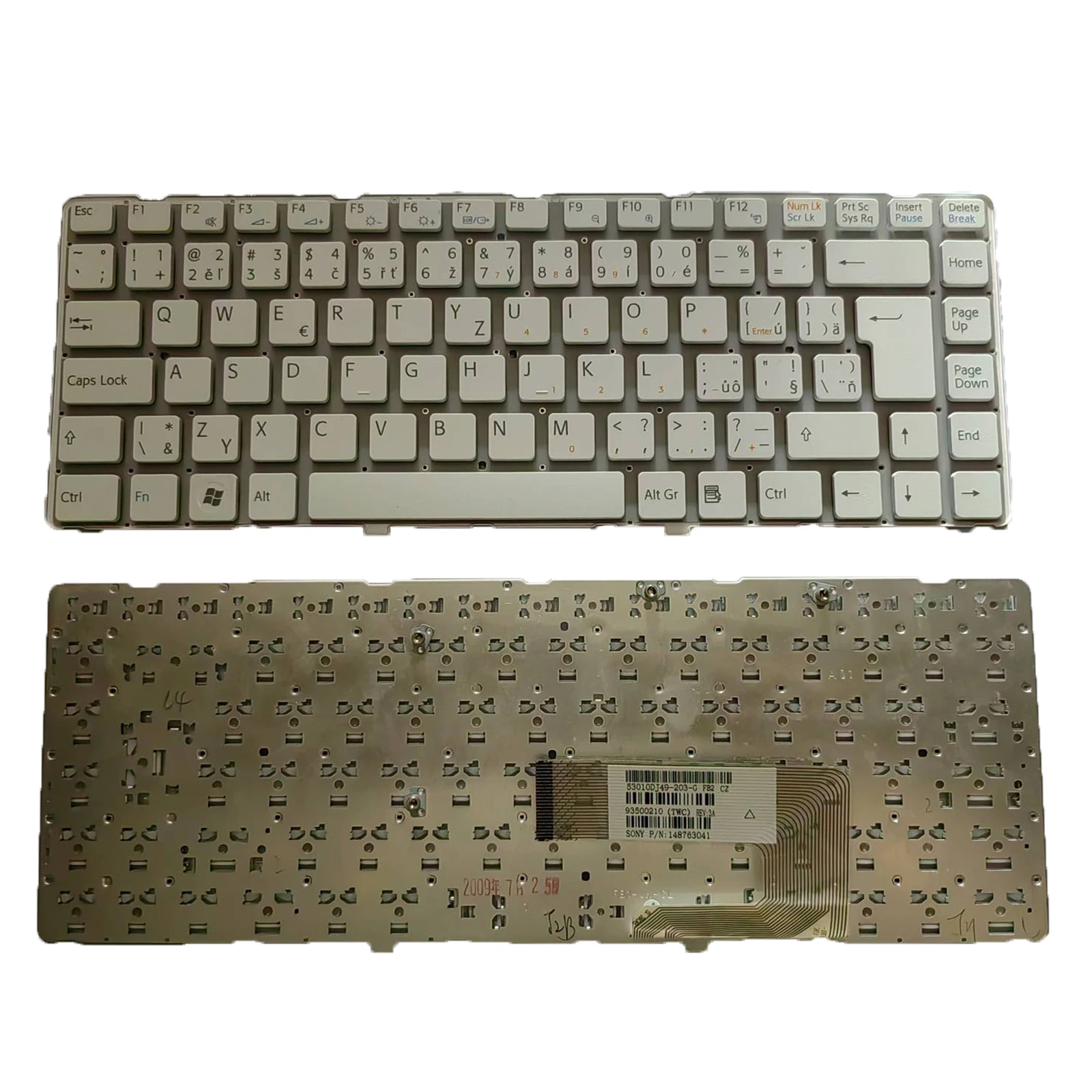 Per Sony Vaio Vgn-Nw Vgn Nw Vgn-Nw200 Nw180 Vgn-Nw120 Tastiera Ceca Cz Bianca Senza Cornice