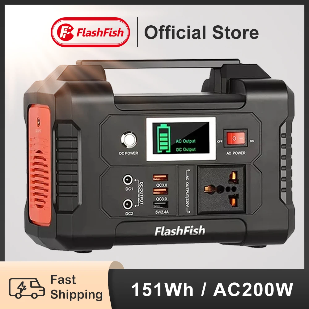 Ff Flashfish 230V Centrale Elettrica Portatile 200W Generatore Solare 151Wh Ac Alimentazione Di Emergenza Esterna Batteria Campeggio Tv Drone Laptop
