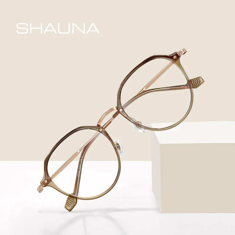 Shauna Anti-Blue Light Retro Round Glasses Frame Occhiali Da Vista Ultraleggeri Fashion Montature Da Vista Per Computer