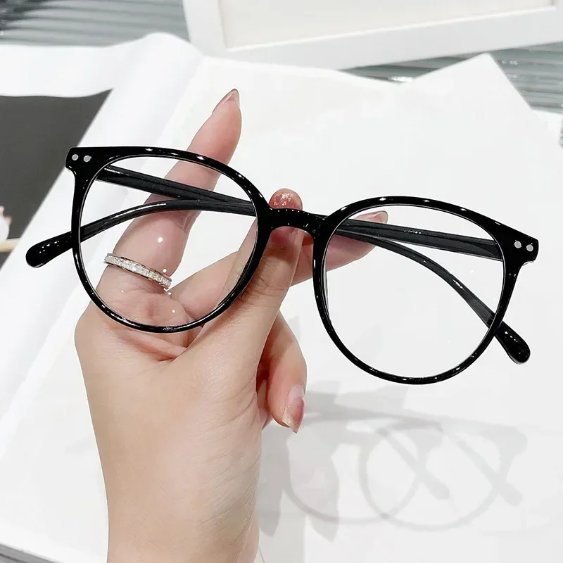 2023 Blue Light Glasses Occhiali Da Vista Per Computer New Round Frame Glasses Frame Art Retro No Degree Glasses Frame Gafas De Lectura