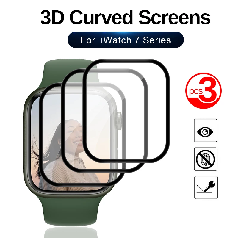 Pellicola Salvaschermo 3 Pezzi Per Apple Watch Series 7 6 5 4 Se 3 2 1 Pellicola Protettiva Per Apple Watch Pet + Pmma Per Iwatch Series 7 Se