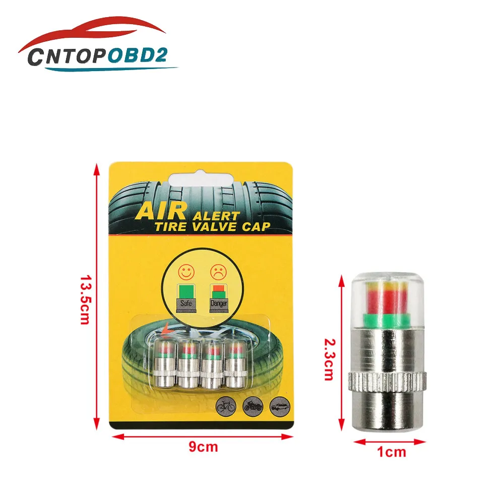 Auto Car Tire Pressure Cap Monitor Valve Stem Caps Sensor Indicator Tire Pressure Allert Tire Pressure Valve 3 Color Eye Alert