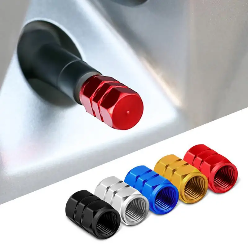Tappi Per Valvole Per Pneumatici Per Auto In Alluminio Da 4 Pezzi Valvola Per Pneumatici In Lega Esagonale Coperchio Ermetico Polvere Impermeabile Per