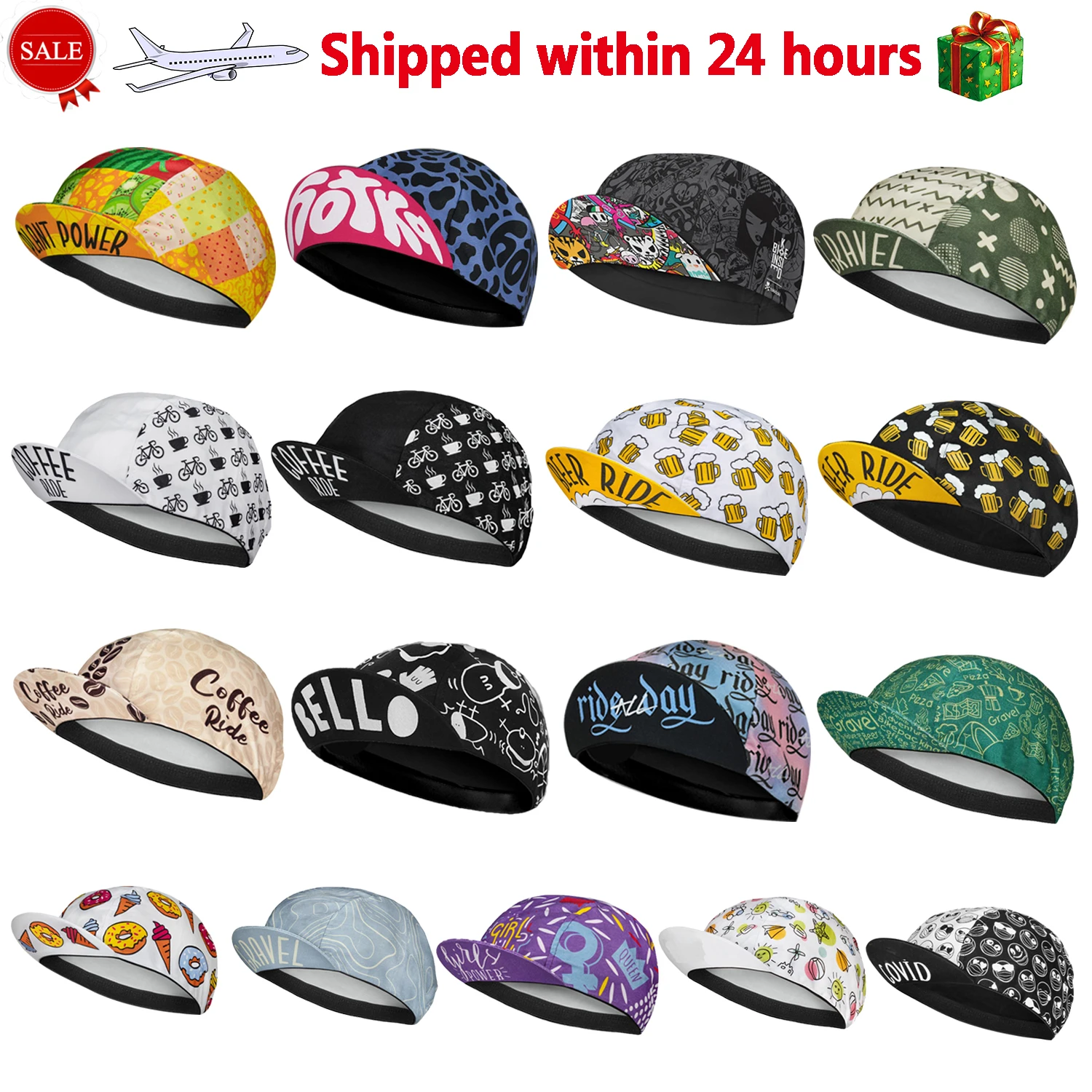 Sweetmatt Classic Retro Beer Coffee Ice Cream Cartoon Poliestere Ciclismo Caps Bicicletta Quick Dry Cappelli Sportivi Summer Bike Balaclava