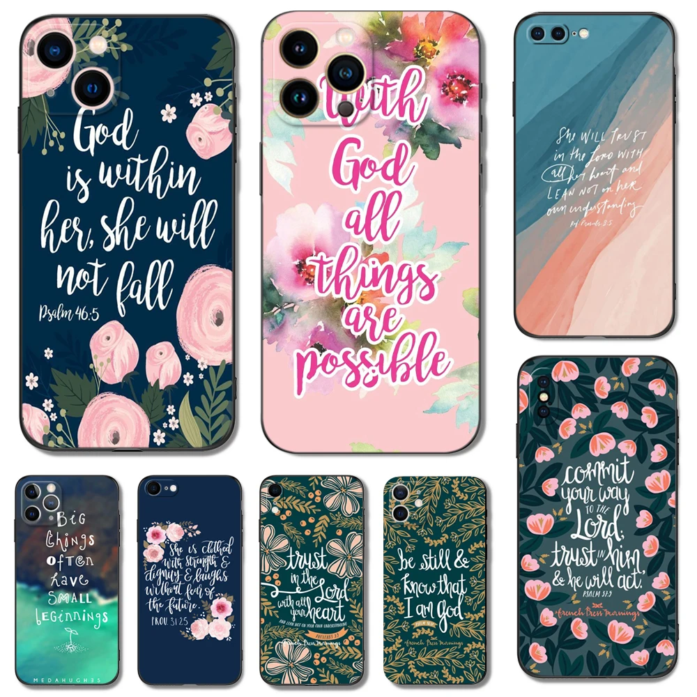 Custodia In Tpu Trasparente Per Iphone 14 13 12 11 Mini Pro Max 5 5S Se 2020 6 6S 7 8 Plus X 10 Xr Xs Cover Butterfly Caliber Bible Quotes