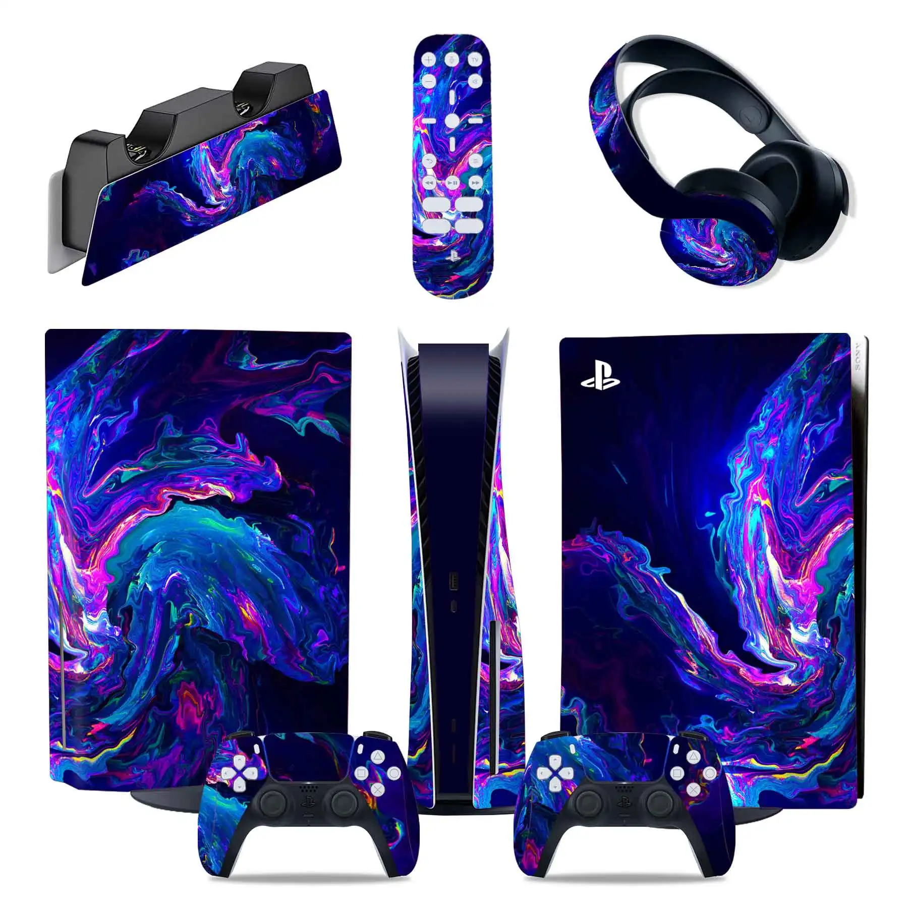 Nuovo Gioco Ps5 Disk Digital Edition Decalcomania Skin Sticker Per Console Ps5 E Due Controller #10207