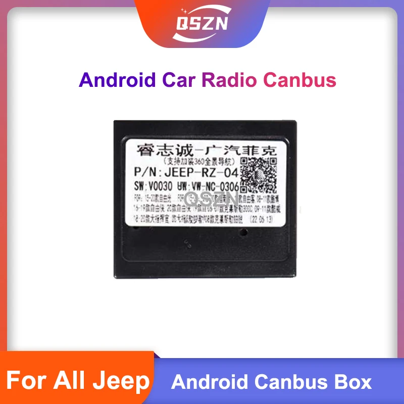 Android Canbus Box Adapter Jeep-Rz-04 Per 2015 + Jeep Cherokee Renegade Wrangler Grand Cherokee Compass Cablaggio Per Autoradio