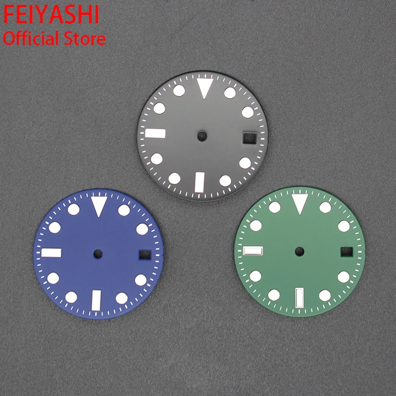 28.5Mm Quadrante Fit Eta 2824 Seiko Nh35 Movimento Orologi Accessori Parti C3 Luminoso Lente Singola Rimontato Submariner Daytona Custodie