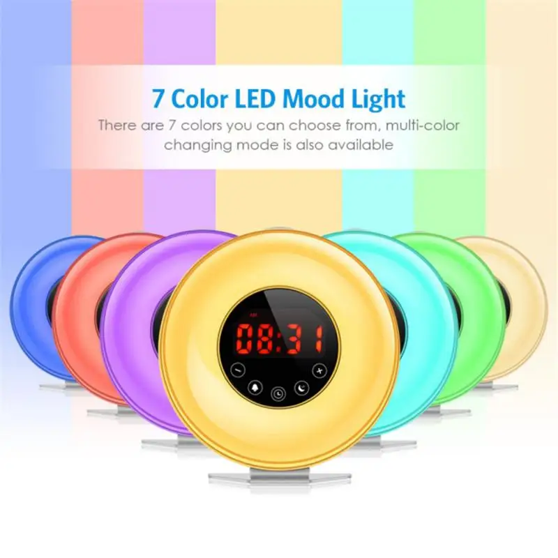 Wake Up On Time Luce Notturna Colorata Sleep Aid Clock Light Alarm Clock Sonic Music Light Led Delicate Decorazioni Per La Casa Radio Fm