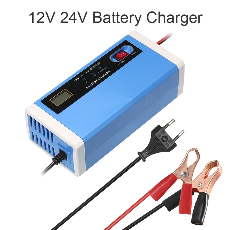 Caricabatteria Da Auto Intelligente 110V/220V A 12V/24V 10A Carica Rapida Per Batteria Di Avviamento Gel Al Piombo Secco Bagnato 75Ah 90Ah 100Ah 120Ah